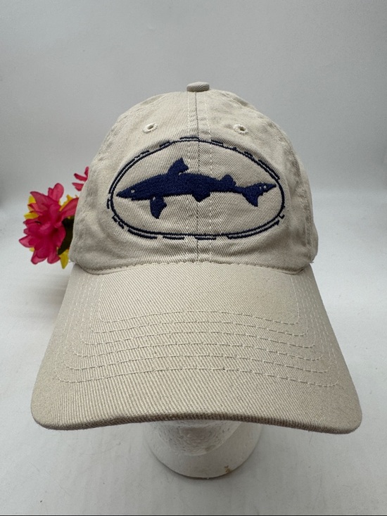 dogfish head Other - Khaki Baseball Cap with Navy Shark Patch